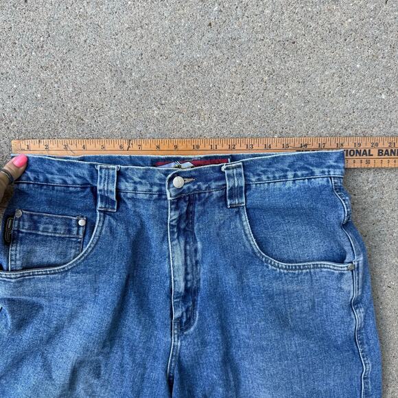 90s JNCO style Jean Shorts Jorts On the Brink OTB size 36 punk skater streetwear - Picture 7 of 9